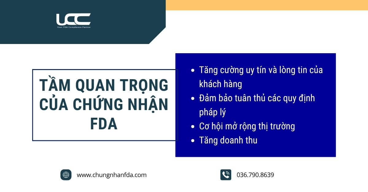 Chứng nhận FDA rất quan trọng nếu doanh nghiệp muốn xuất khẩu sản phẩm vào Mỹ