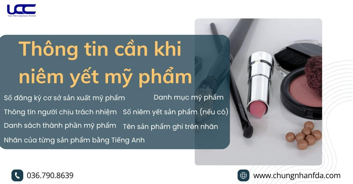Thông tin cần khi niêm yết mỹ phẩm trên hệ thống FDA