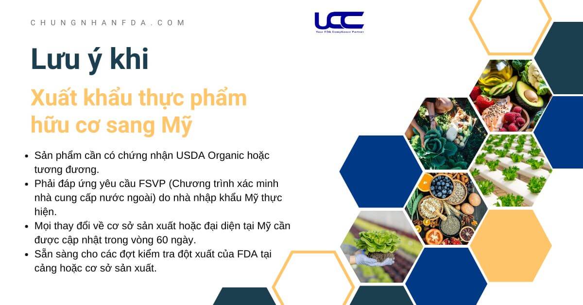 Lưu ý khi xuất khẩu thực phẩm hữu cơ sang Mỹ