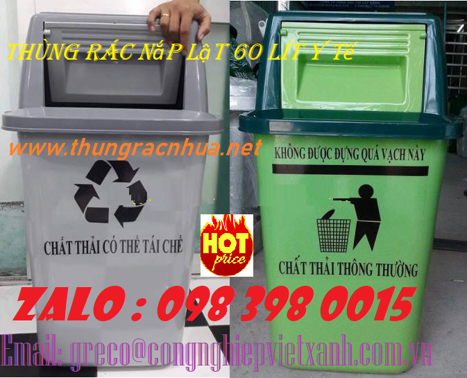 Thùng rác y tế 60L