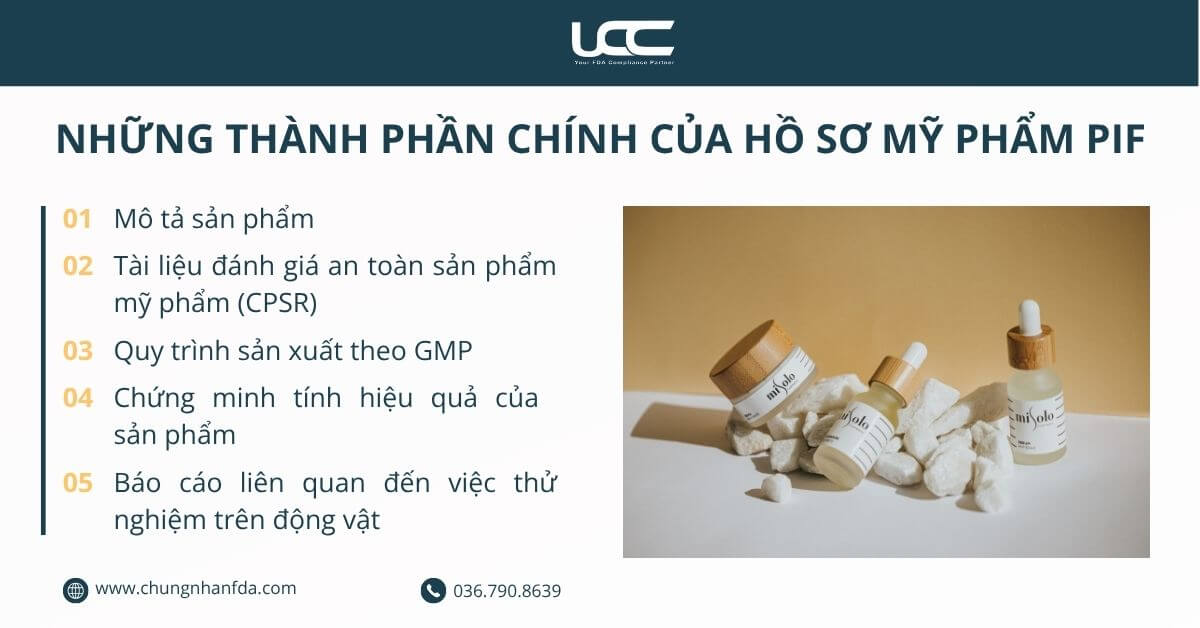 Những thành phần chính của hồ sơ mỹ phẩm PIF
