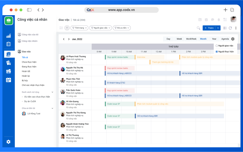 Phần mềm quản lý công việc thay thế file Excel miễn phí CoDX Task