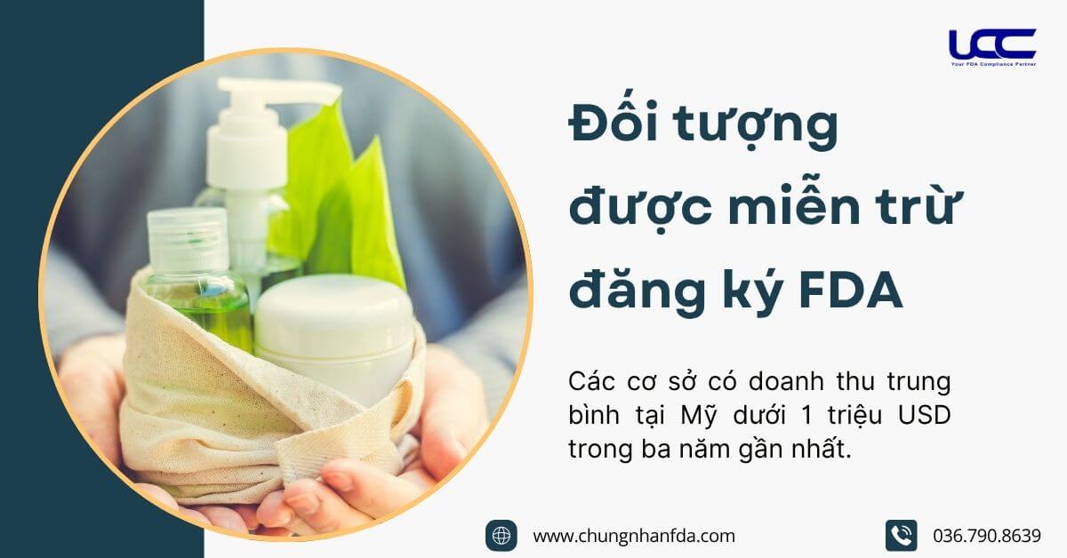Đối tượng miễn trừ đăng ký FDA Mỹ phẩm