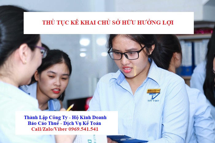 Thủ tục kê khai chủ sở hữu hưởng lợi của doanh nghiệp