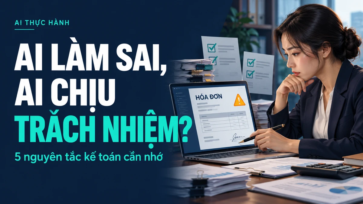 Kế toán kiểm tra hóa đơn và kết quả AI trước khi phê duyệt