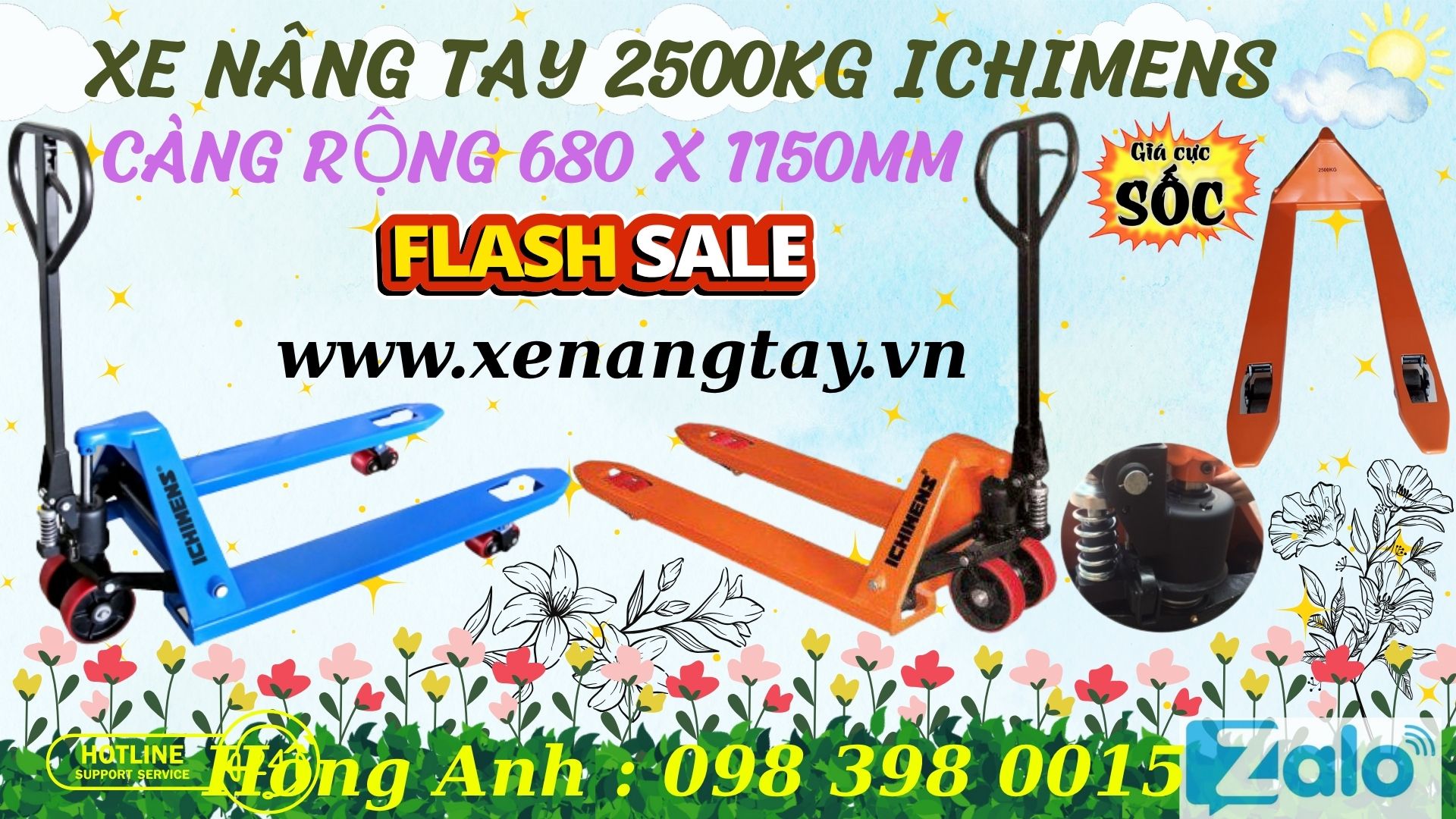 Xe nâng tay di chuyển hàng hóa