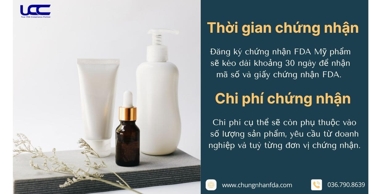 Thời gian chứng nhận FDA Mỹ phẩm