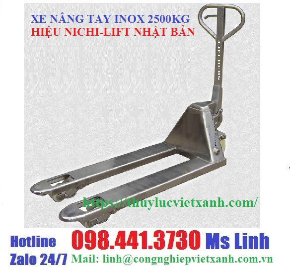 Xe nâng tay Inox 2500kg Nichi Lift Nhật Bản