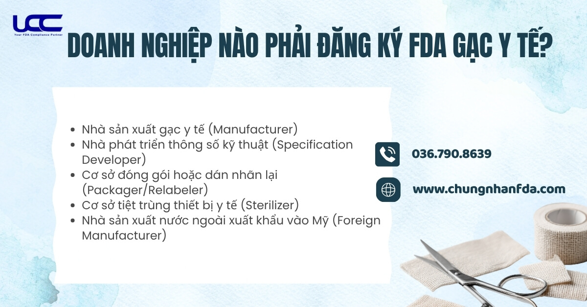 Doanh nghiệp nào phải đăng ký FDA gạc y tế