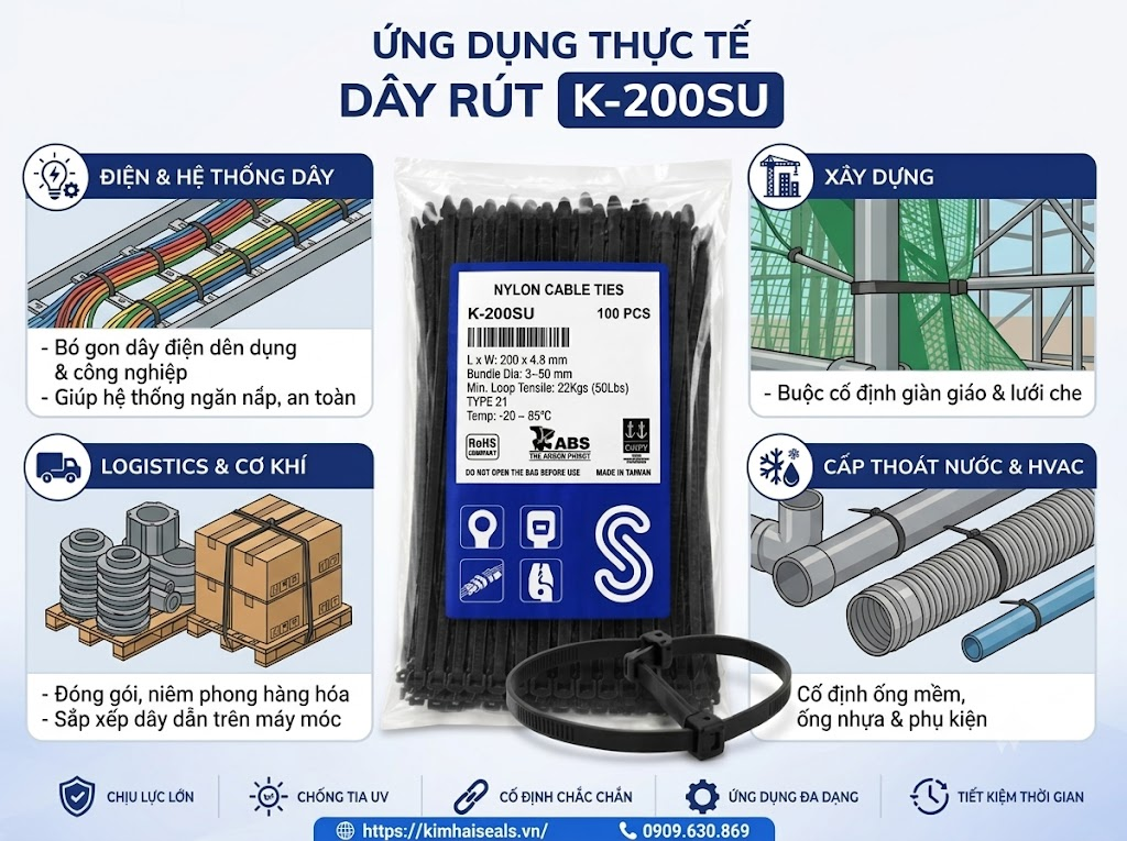 Ứng dụng thực tế của dây rút K-200SU