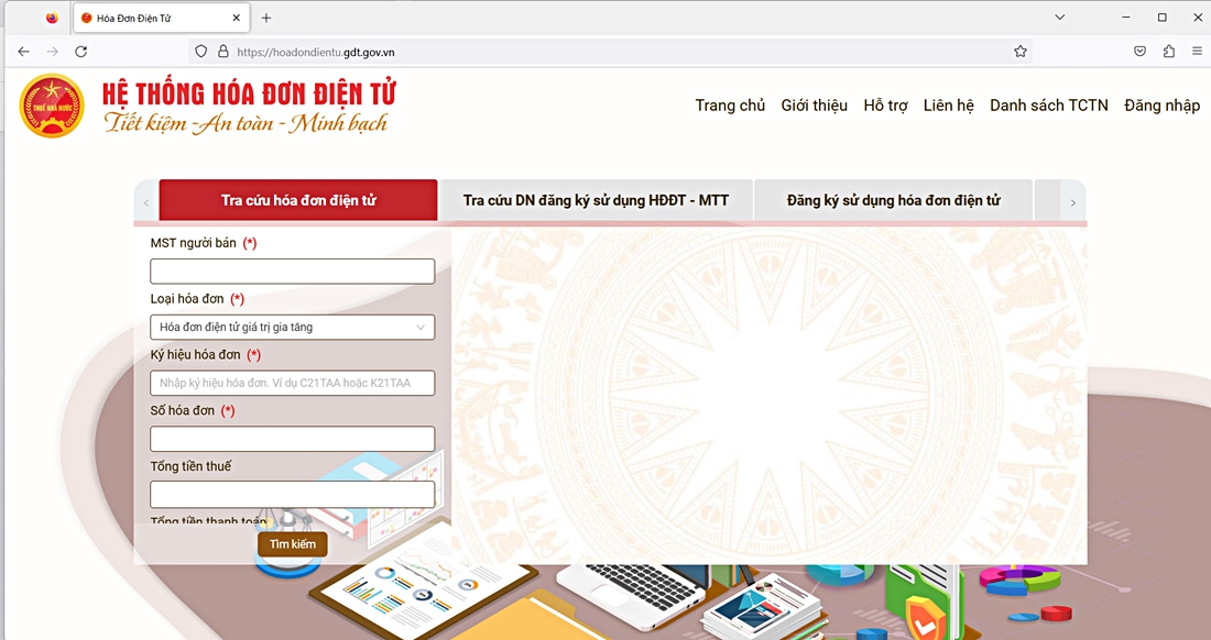 website Hệ thống hóa đơn điện tử