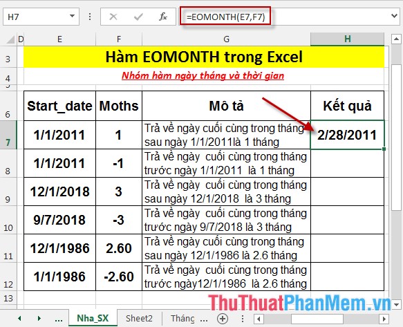 Nhấn Enter trả về kết quả