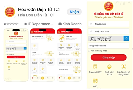 Ứng dụng hóa đơn điện tử TCT