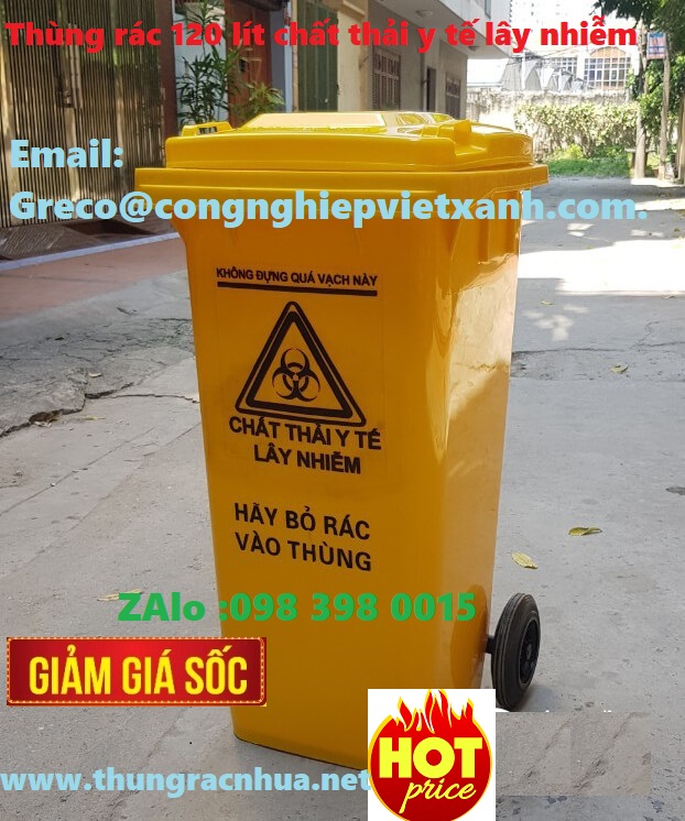 Thùng rác y tế 120L