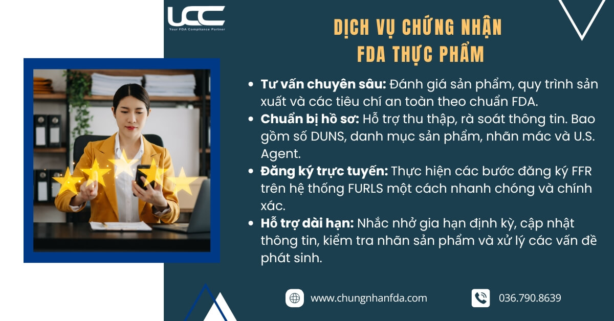 Dịch vụ chứng nhận FDA tại UCC Việt Nam