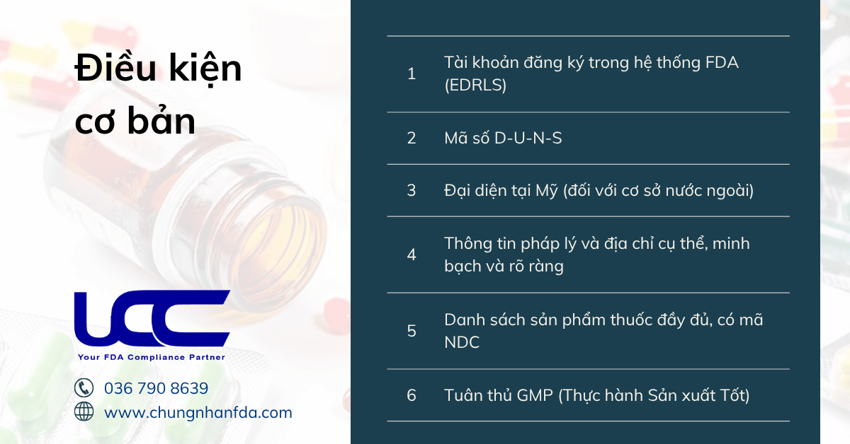 Điều kiện cơ bản mà FDA yêu cầu